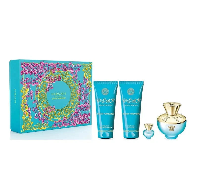 Versace Dylan Turquoise 4 Piece Set for Women 3.4oz EDT