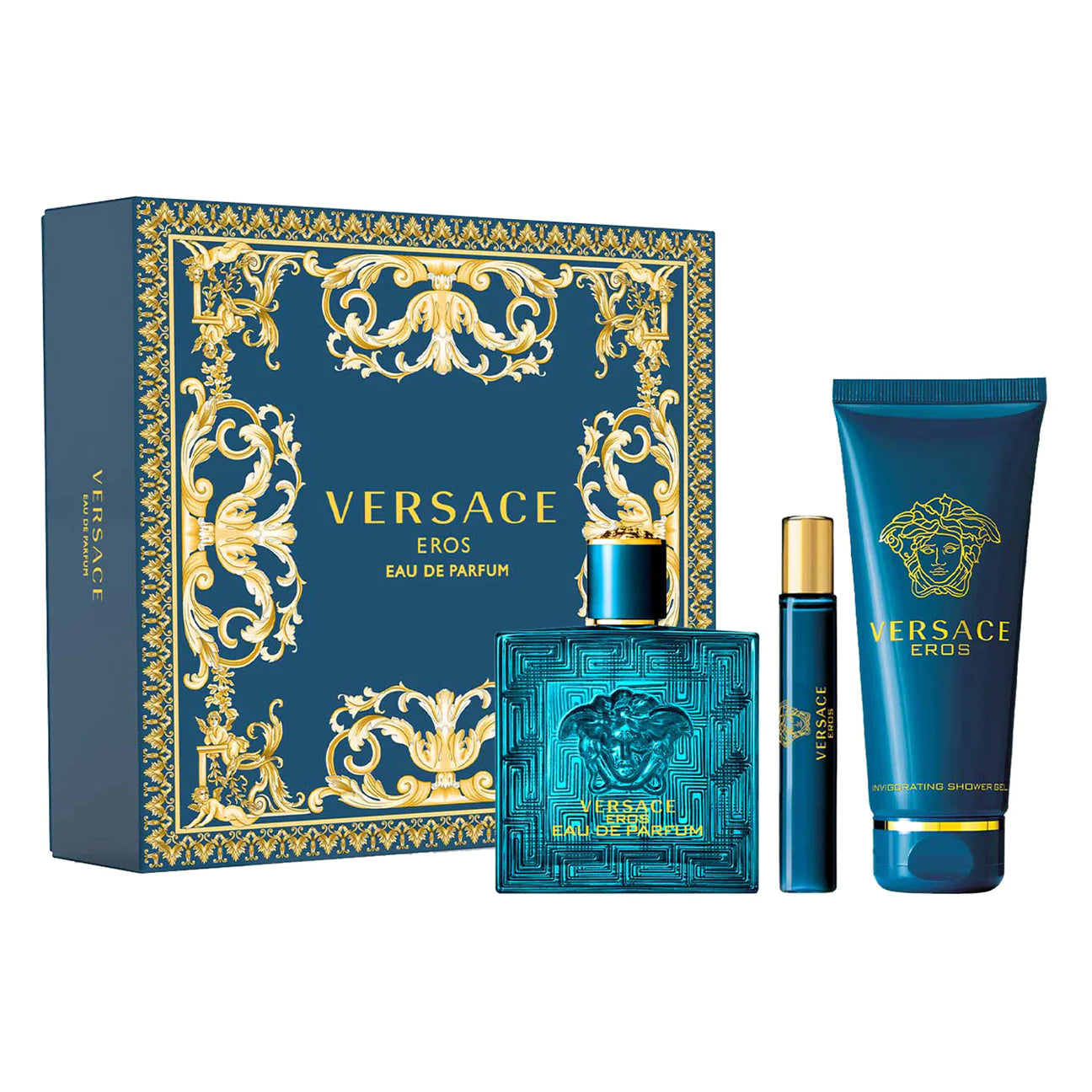 Versace Eros 3-Piece Set 3.4oz Men EDP Spray